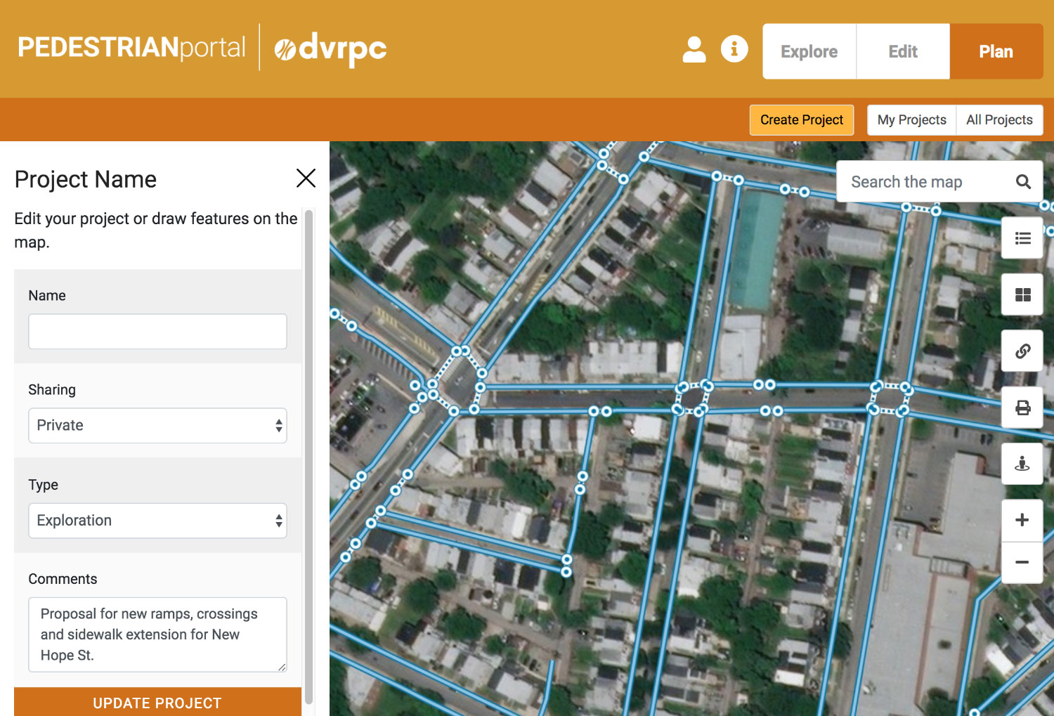 Pedestrian Planning Portal by Tierra Plan