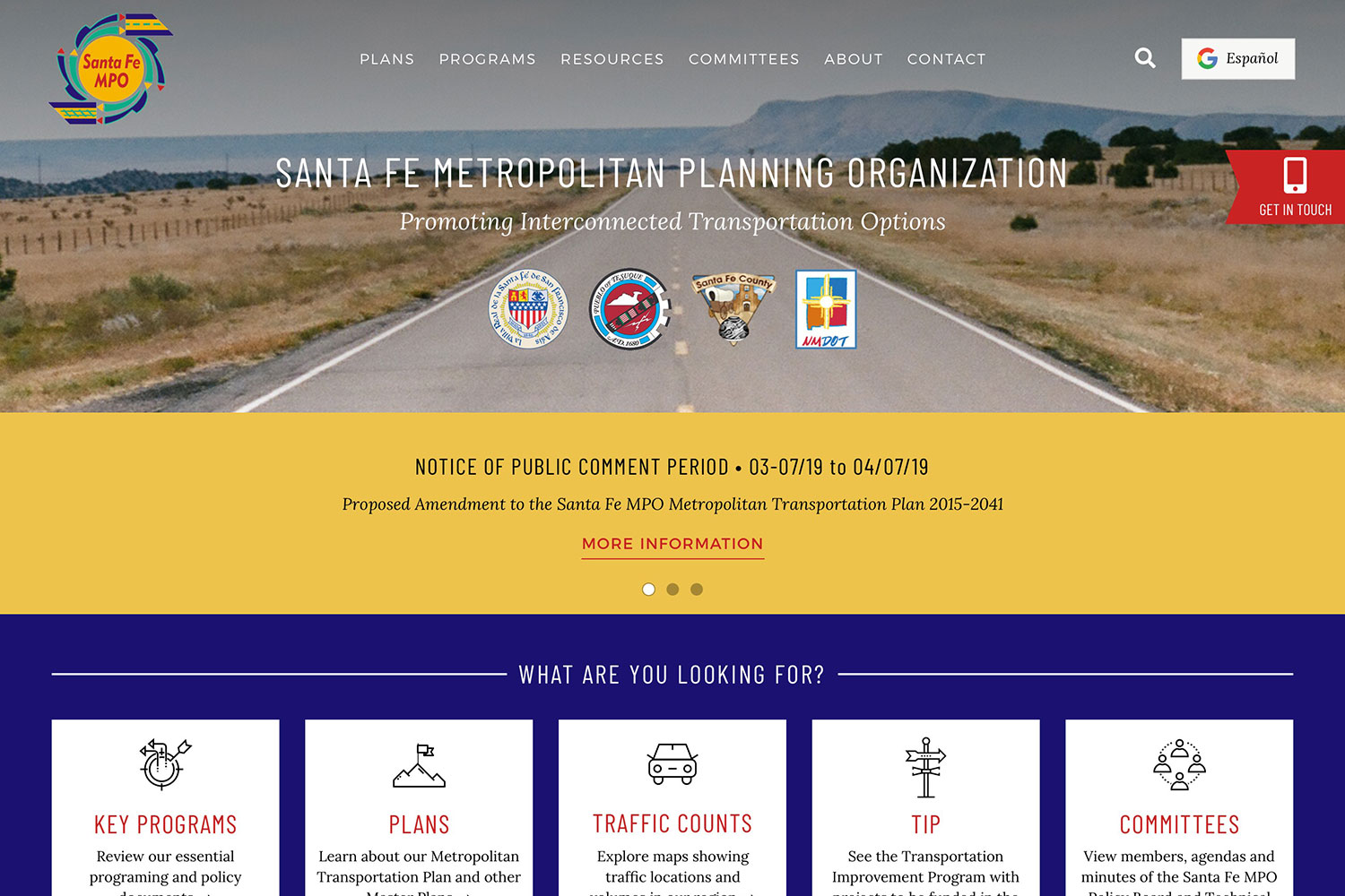 Metropolitan Planning Agency Website by Tierra Plan